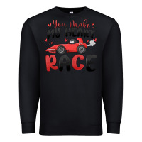Black you make my heart race valentine's day Premium Sweatshirt - MaliasSmallBusiness