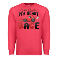 Cardinal you make my heart race valentine's day Premium Sweatshirt - MaliasSmallBusiness