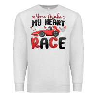 Oatmeal Heather you make my heart race valentine's day Premium Sweatshirt - MaliasSmallBusiness