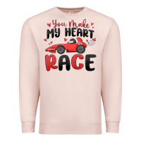 Pale Pink you make my heart race valentine's day Premium Sweatshirt - MaliasSmallBusiness