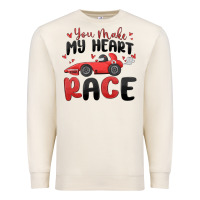 Sandshell you make my heart race valentine's day Premium Sweatshirt - MaliasSmallBusiness