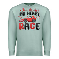 Seafoam you make my heart race valentine's day Premium Sweatshirt - MaliasSmallBusiness