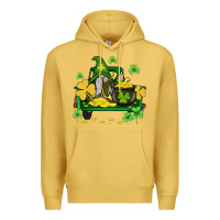Antique Gold st patricks truck and gnome Premium Hoodie - AdoDesignShop