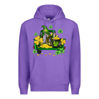 Purple st patricks truck and gnome Premium Hoodie - AdoDesignShop