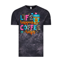 Cloud Black life happens coffee helps Vintage Tee - Zillion Design Studio
