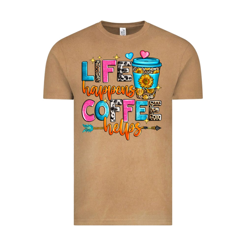 Life Happens Coffee Helps Vintage Tee by Zillion Design Studio | Teevron