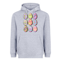 Heather Grey vintage easter eggs Heavyweight Hoodie - MaliasSmallBusiness