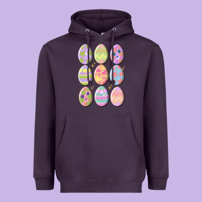 Vintage Easter Eggs Heavyweight Hoodie Designed By Maliassmallbusiness