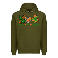 Army Green Peace Love St.Patrick's Day Premium Hoodie - BundleAndBundleShop