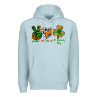 Blue Mist Peace Love St.Patrick's Day Premium Hoodie - BundleAndBundleShop
