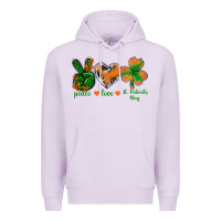 Lilac Peace Love St.Patrick's Day Premium Hoodie - BundleAndBundleShop