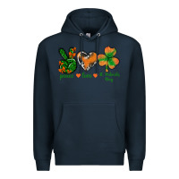 Navy Peace Love St.Patrick's Day Premium Hoodie - BundleAndBundleShop