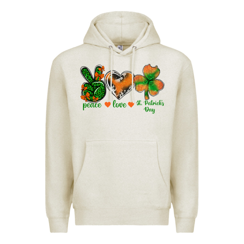 Peace Love St.patrick's Day Premium Hoodie by BundleAndBundleShop | Teevron
