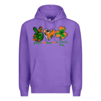Purple Peace Love St.Patrick's Day Premium Hoodie - BundleAndBundleShop