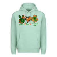 Seafoam Peace Love St.Patrick's Day Premium Hoodie - BundleAndBundleShop