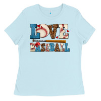 Baby Blue love baseball Ladies Tee - AdoDesignShop