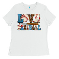 White love baseball Ladies Tee - AdoDesignShop