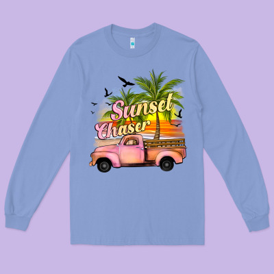 Sunset Chaser Long Sleeve Tee Designed By Jahusdesignshop