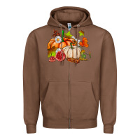 Chestnut pumpkins daisies and fall leaf's ado Zipper Hoodie - AdoDesignShop