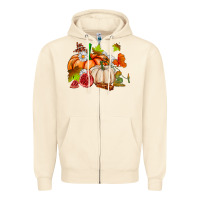 Sandshell pumpkins daisies and fall leaf's ado Zipper Hoodie - AdoDesignShop