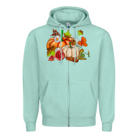 Seafoam pumpkins daisies and fall leaf's ado Zipper Hoodie - AdoDesignShop