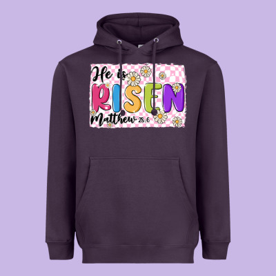 Checkered Risen Heavyweight Hoodie Designed By Maliassmallbusiness