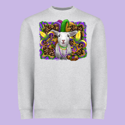 Mardi Gras Baby Sheep King Cake Fleur De Lis Heavyweight Sweatshirt Designed By Ranaportraitstore