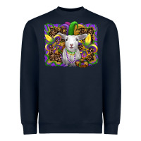 Navy mardi gras baby sheep king cake fleur de lis Heavyweight Sweatshirt - RanaPortraitStore