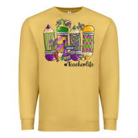 Antique Gold mardi gras teacher life Premium Sweatshirt - MaliasSmallBusiness