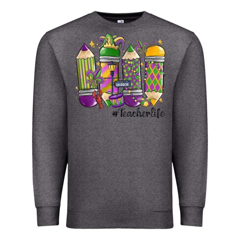 Mardi Gras Teacher Life Premium Sweatshirt by MaliasSmallBusiness | Teevron