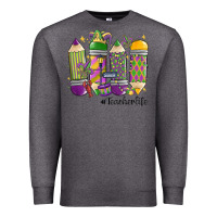 Charcoal Heather mardi gras teacher life Premium Sweatshirt - MaliasSmallBusiness
