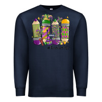 Navy mardi gras teacher life Premium Sweatshirt - MaliasSmallBusiness