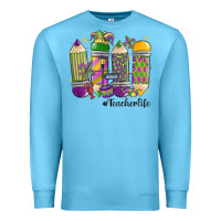 Ocean Blue mardi gras teacher life Premium Sweatshirt - MaliasSmallBusiness