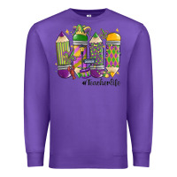 Purple mardi gras teacher life Premium Sweatshirt - MaliasSmallBusiness