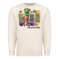Sandshell mardi gras teacher life Premium Sweatshirt - MaliasSmallBusiness