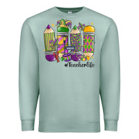 Seafoam mardi gras teacher life Premium Sweatshirt - MaliasSmallBusiness