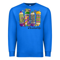 True Royal mardi gras teacher life Premium Sweatshirt - MaliasSmallBusiness