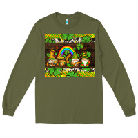Army Green western st patricks gnomes Long Sleeve Tee - AdoDesignShop