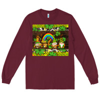 Burgundy western st patricks gnomes Long Sleeve Tee - AdoDesignShop