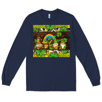 Navy western st patricks gnomes Long Sleeve Tee - AdoDesignShop