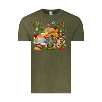 Vintage Olive Mexican Gnome Truck Vintage Tee - texasbilliewilder