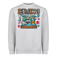 Heather Grey sewing life Heavyweight Sweatshirt - Zillion Design Studio