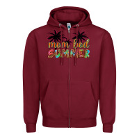 Burgundy mom bod summer with palms Zipper Hoodie - Artiststas