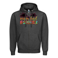 Charcoal Heather mom bod summer with palms Zipper Hoodie - Artiststas