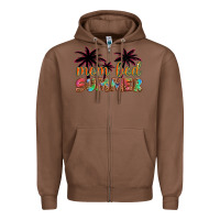 Chestnut mom bod summer with palms Zipper Hoodie - Artiststas