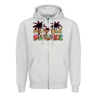 Dove Grey mom bod summer with palms Zipper Hoodie - Artiststas