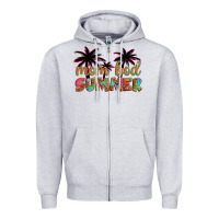 Heather Grey mom bod summer with palms Zipper Hoodie - Artiststas