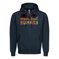 Navy mom bod summer with palms Zipper Hoodie - Artiststas