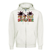 Oatmeal Heather mom bod summer with palms Zipper Hoodie - Artiststas