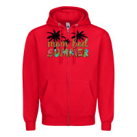 Red mom bod summer with palms Zipper Hoodie - Artiststas